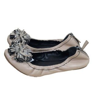 Halogen Nude Tassel Ballet Leather Flats 8